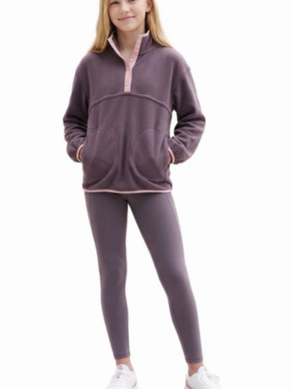 Athleta Cozy Fleece Pullover with snap buttons
